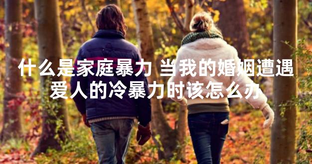 什么是家庭暴力 当我的婚姻遭遇爱人的冷暴力时该怎